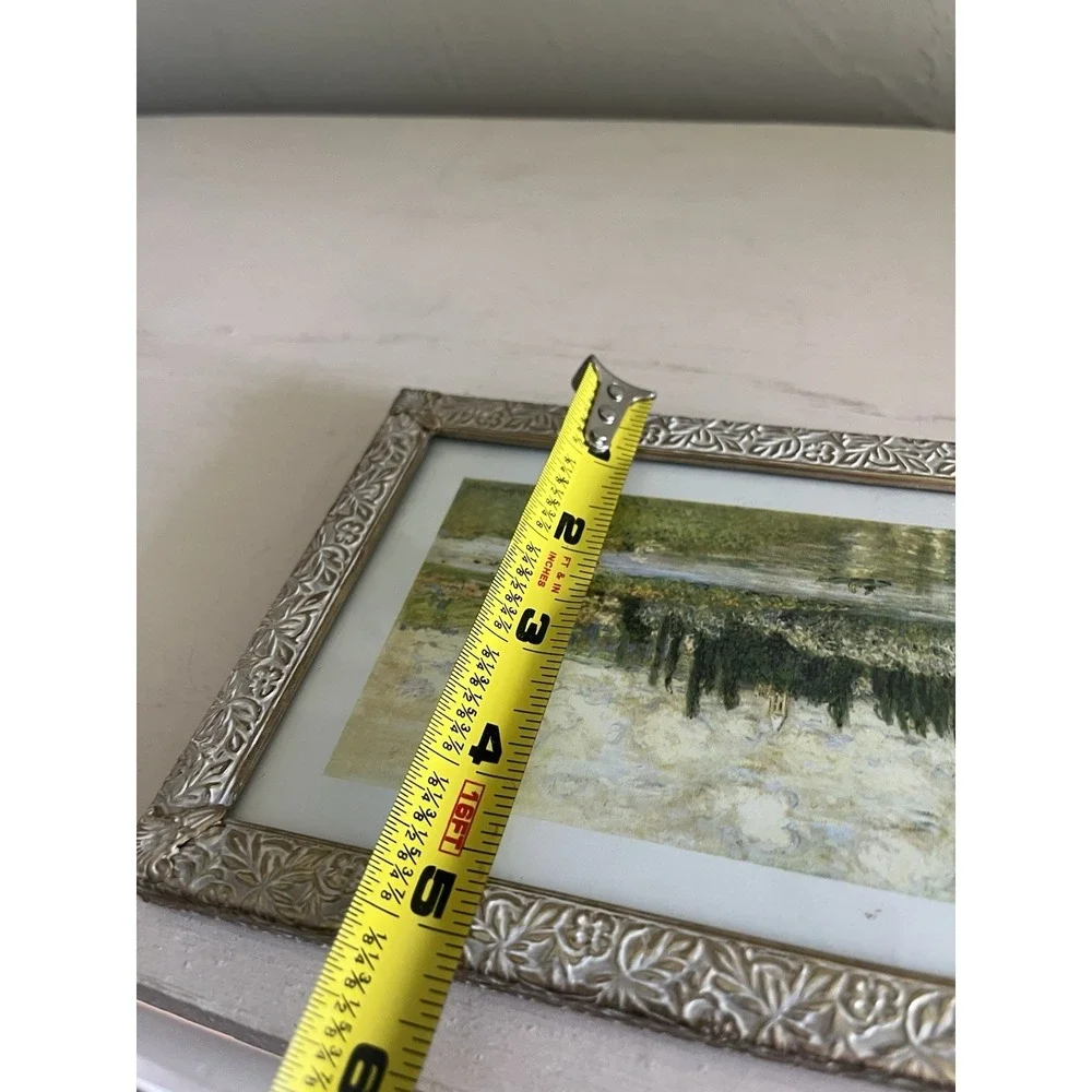 Vintage Photo Picture Frame Ornate Silver Metal Victorian Romantic 5